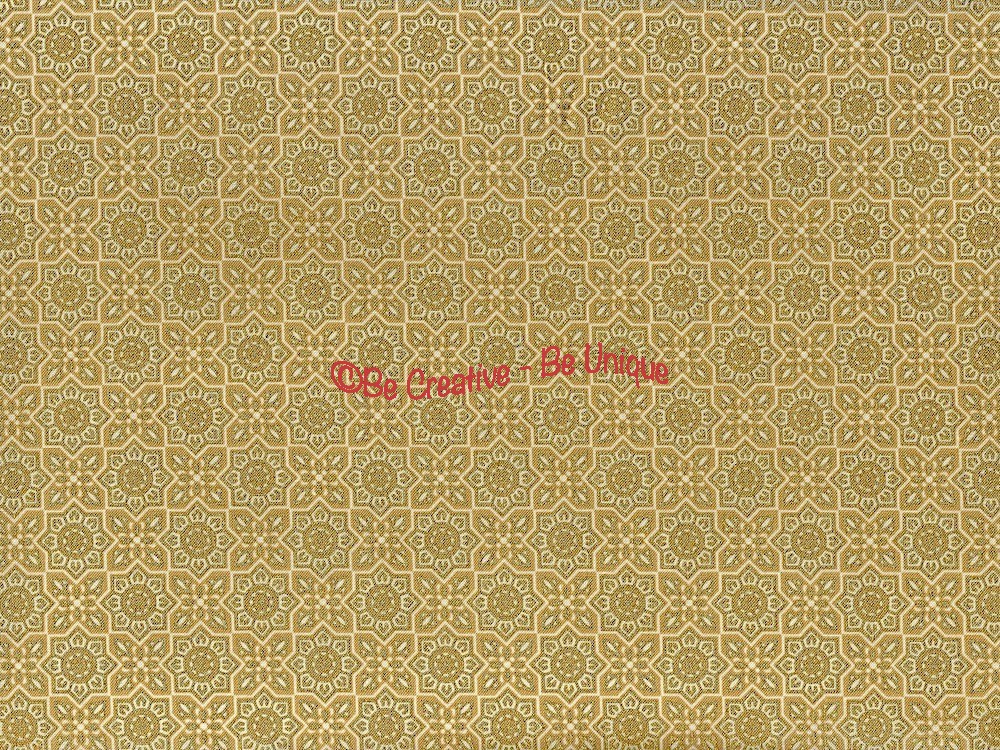 Fat Quarter - Cotton by Hoffman Fabrics - Gold Metallic Arabesque