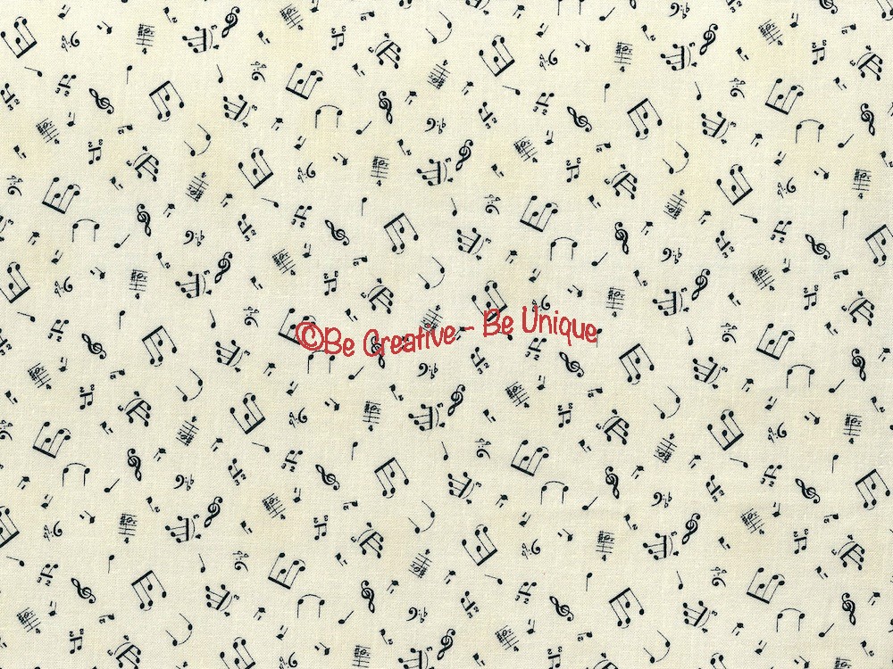 Cotton by Stof - Musical Notes - Ivory