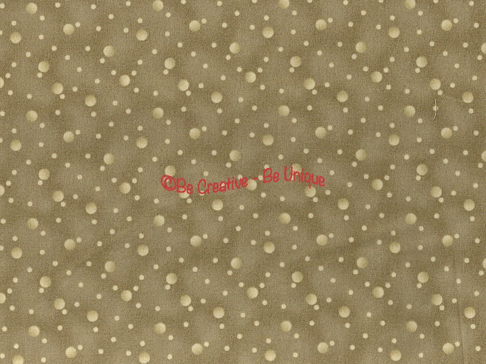 Fat Quarter - Cotton by Stof - Cream Dots on Taupe