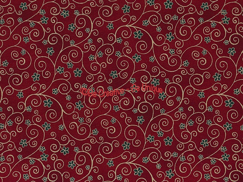 Cotton by Stof - Flowers and Twirls - Red