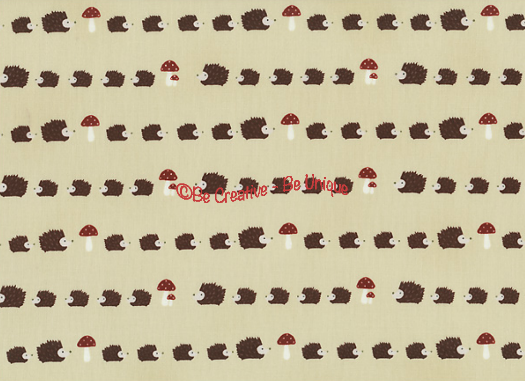 Fat Quarter - Cotton by Stof - Hedgehogs - Cream