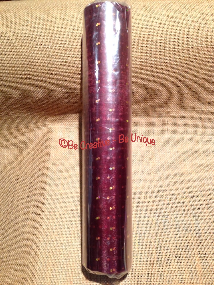 Glitter Dot Organza on a Roll - Burgundy