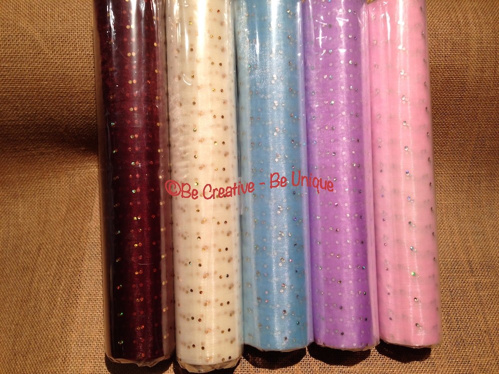 Glitter Dot Organza on a Roll - 29cm x 1m