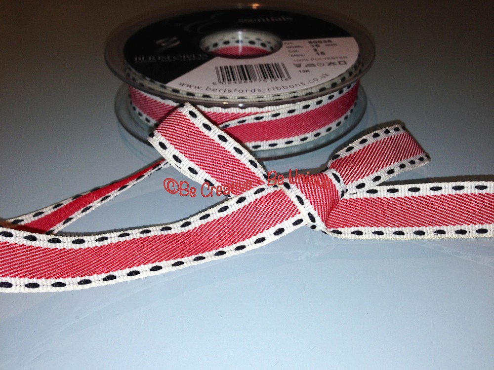 Vintage Stitch Ribbon - Red/Black