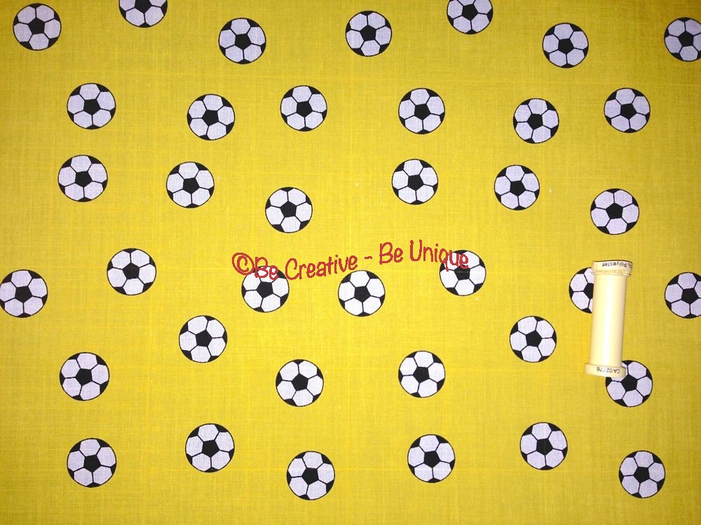 Polycotton - Footballs - Yellow