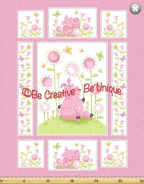 Cotton by Susybee - Flip, the Pig Panel