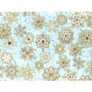 Cotton by Hoffman - Metallic Snowflakes