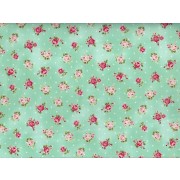 Cotton by Quilt Gate - Small Roses on Aqua