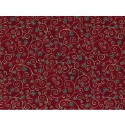 Fat Quarter - Cotton by Stof - Flowers and Twirls - Red