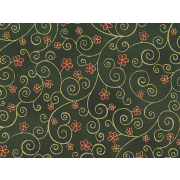 Fat Quarter - Cotton by Stof - Raphael - Flowers and Twirls - Green