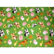 Fat Quarter - Cotton by Northcott - Farm Animals - Green