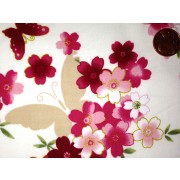 Cotton Poplin - Butterflies & Flowers - Rose