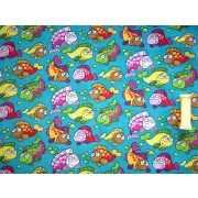 Polycotton - Fishes - Turquoise