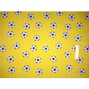Polycotton - Footballs - Yellow