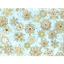 Fat Quarter - Cotton by Hoffman - Metallic Snowflakes