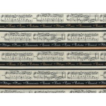 Fat Quarter - Cotton by Stof - Musical Notation - Ivory