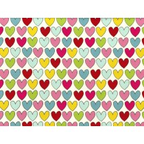 Cotton by Stof - Multi Coloured Lovehearts
