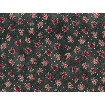 Cotton by Quilt Gate - Small Roses on Black