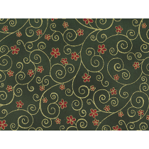 Cotton by Stof - Raphael - Flowers and Twirls - Green
