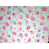 Cotton Poplin - Cupcakes - Mint