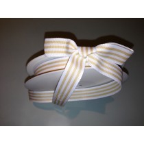Woven Stripe Ribbon - Natural/White