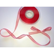 Ribbon - Stripes - Red/White