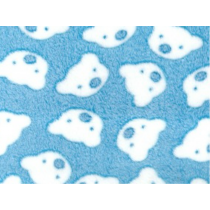  Minky Cuddle Fleece - Teddy Face - Blue