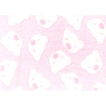  Minky Cuddle Fleece - Teddy Face - Pink