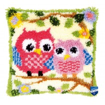Vervaco - Latch Hook Cushion Kit - Owls on a branch