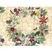 Fat Quarter - Cotton by Hoffman - Parchment Flower Wreath