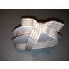 Woven Stripe Ribbon - Natural/White